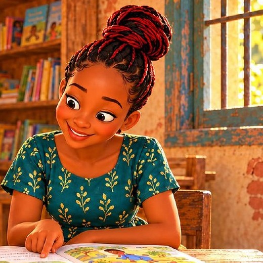 Portrait of Cathy, who welcomes children at the community library.